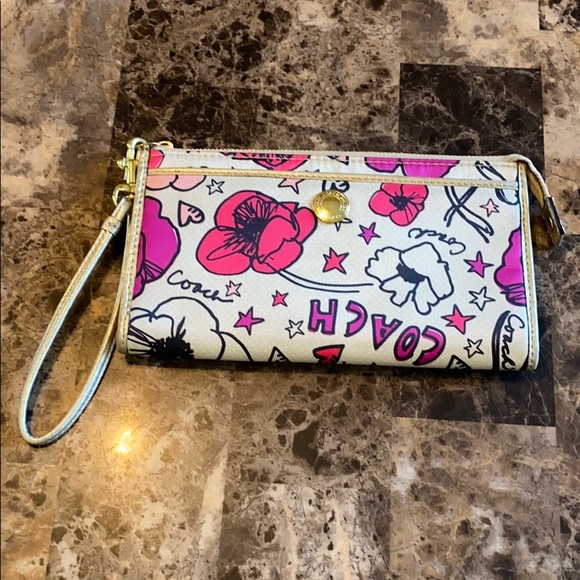 Coach Handbags - Coach Kyra Poppy Zipper Wallet Coach Handbags - Coach Kyra Poppy Zipper Wallet